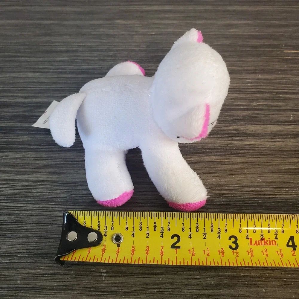 Genius Babies Ultra Mini Plush Squeaker Cat Tiny Plush Soft Kitty Pink Polka Dot